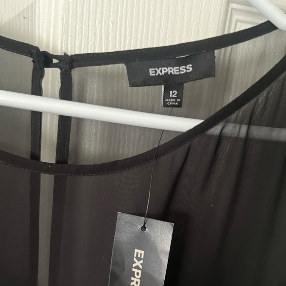 Express NWT Medium Black Ruffle Dress - Picture 5 of 5